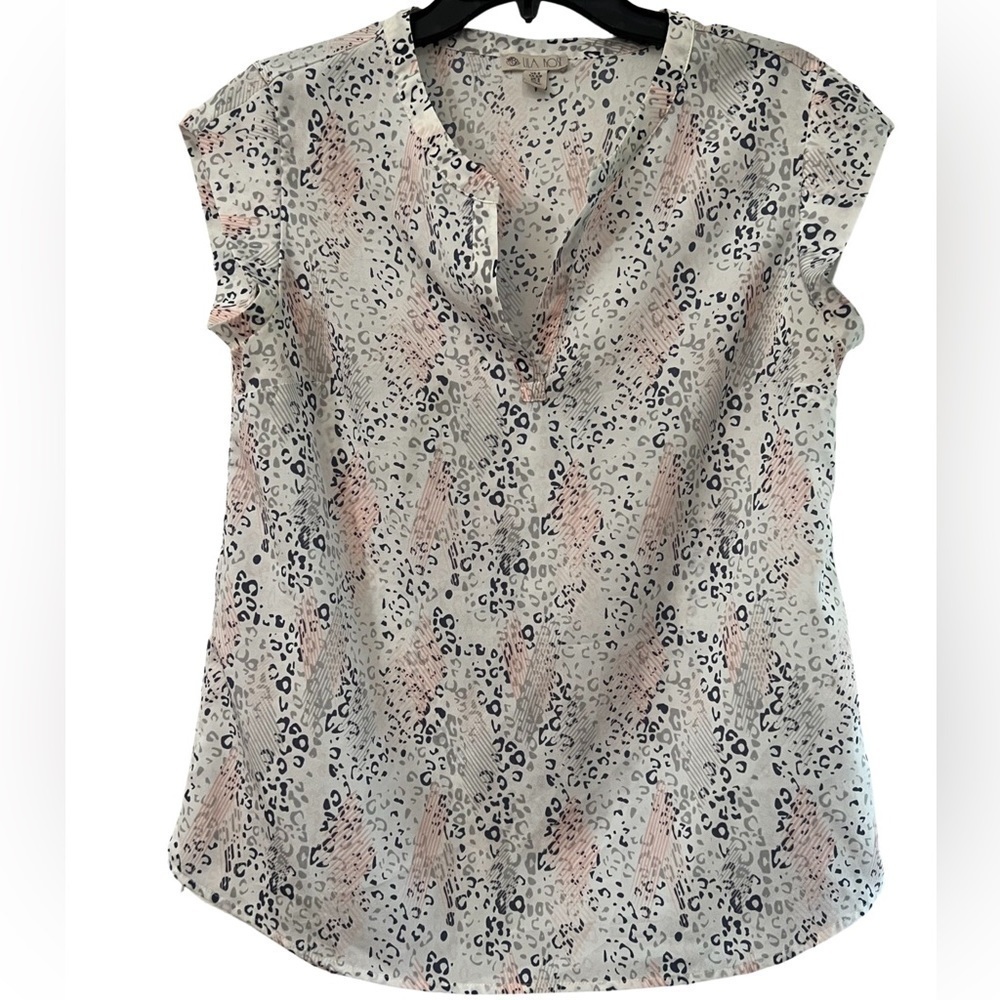 Lila Rose Animal Print Cap-Sleeve Top